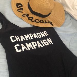 Champagne Campaign one piece bathing suit